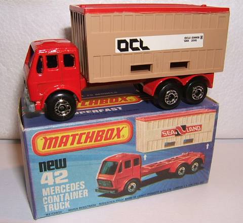 matchbox mercedes container truck